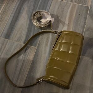 Chic Olive Quilted Shoulder Bag / NWT